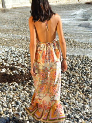 Robe Longue Plisette Orange