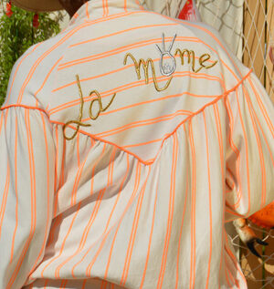 Blouson Gloria rayures orange fluo