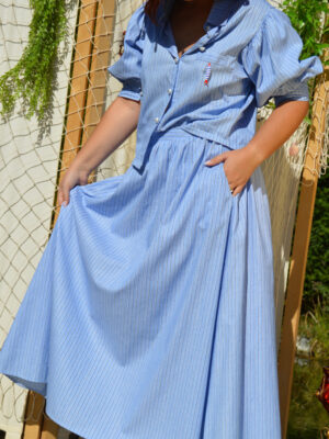 Jupe longue Capri bleue rayures