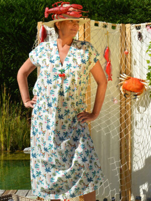 Kaftan Newabja coton imprimé tahitienne