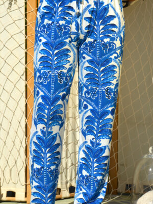Pantalon Mall bleu et blanc