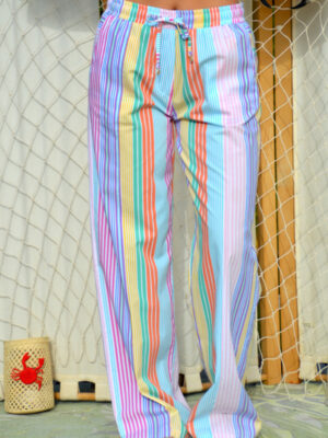 Pantalon Mallerie rayures multicolores