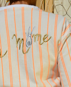 T-shirt Nat over blanc rayures fluo