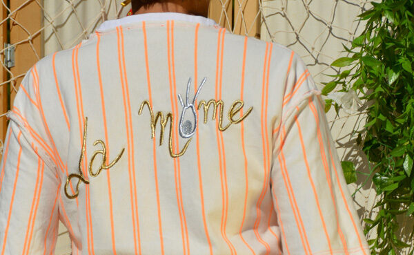 T-shirt Nat over blanc rayures fluo