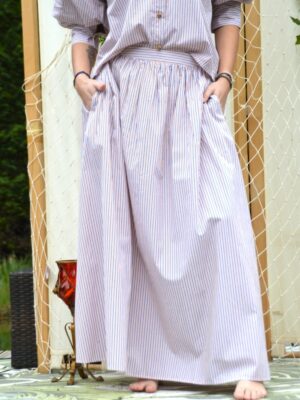 Jupe longue Capri orange rayures