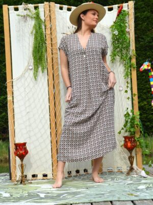 Kaftan Newabja coton bi-couleur