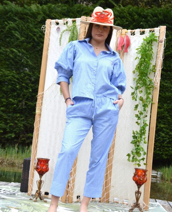 Pantalon Buenos-Aires Bleu rayure
