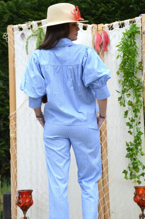 Pantalon Buenos-Aires Bleu rayure