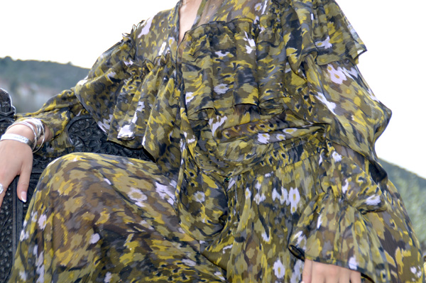Blouse Ali Kaki fleurs