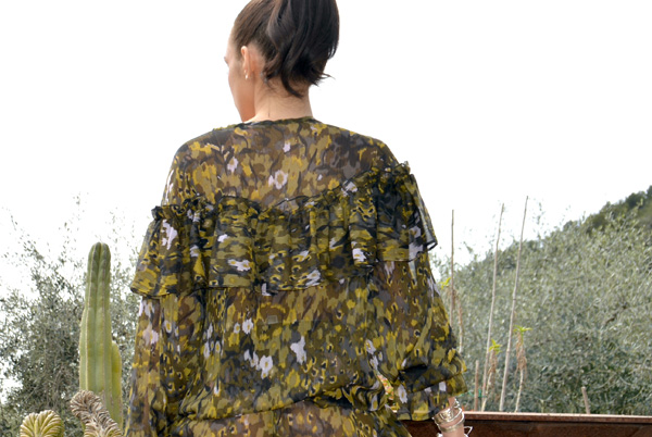 Blouse Ali Kaki fleurs