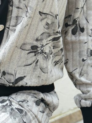 Gilet Bo Fleurs Noires