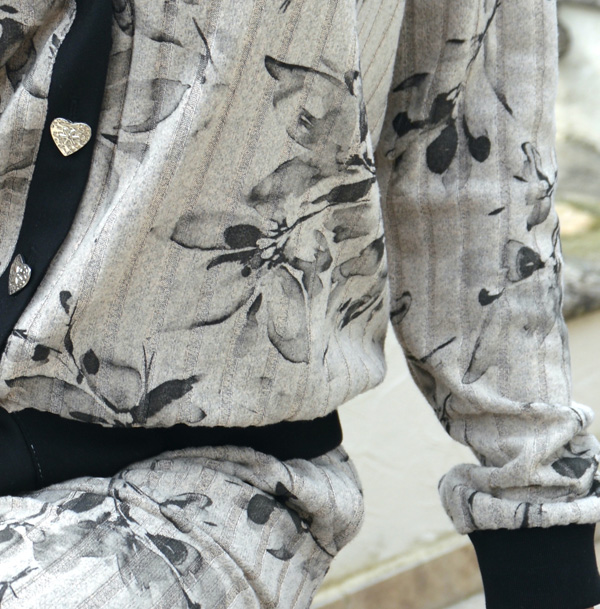 Gilet Bo Fleurs Noires